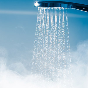 condensation from hot shower