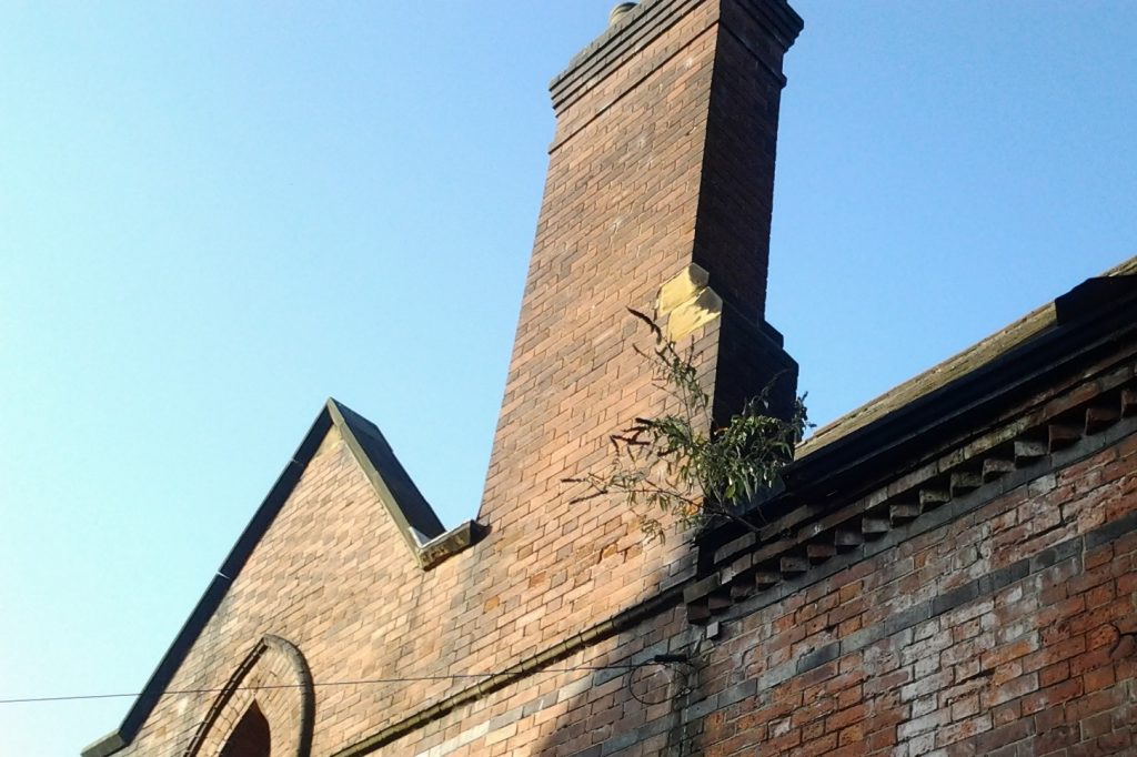 outside view of a face brick Chimney