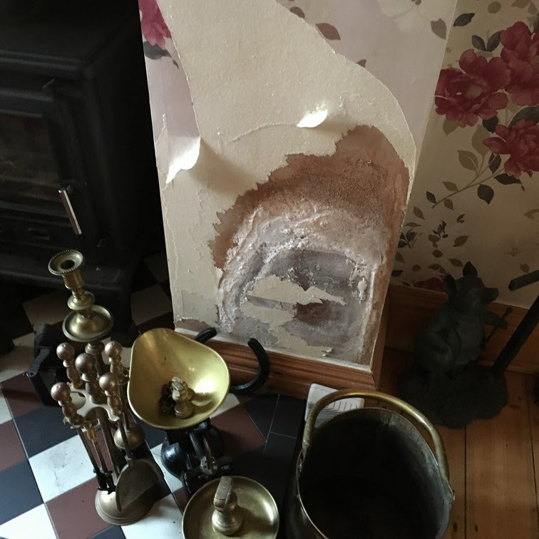 damp proofing on a wall in a house